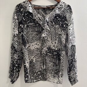 CHICO'S‎ 100% Silk Patterned Blouse